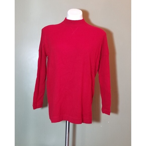 J Jill Womens Cashmere Long Sleeve Mock Neck Pullover Knit Sweater Red Size XS - Picture 8 of 8